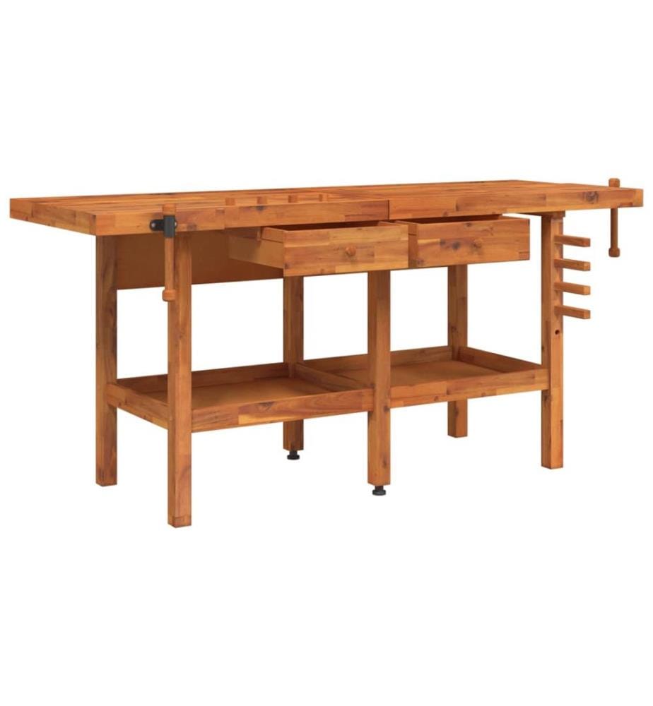 Établi avec tiroirs et étaux 192x62x83 cm Bois massif d'acacia