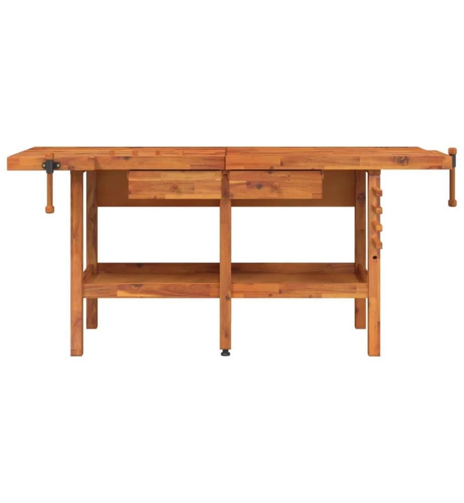 Établi avec tiroirs et étaux 192x62x83 cm Bois massif d'acacia