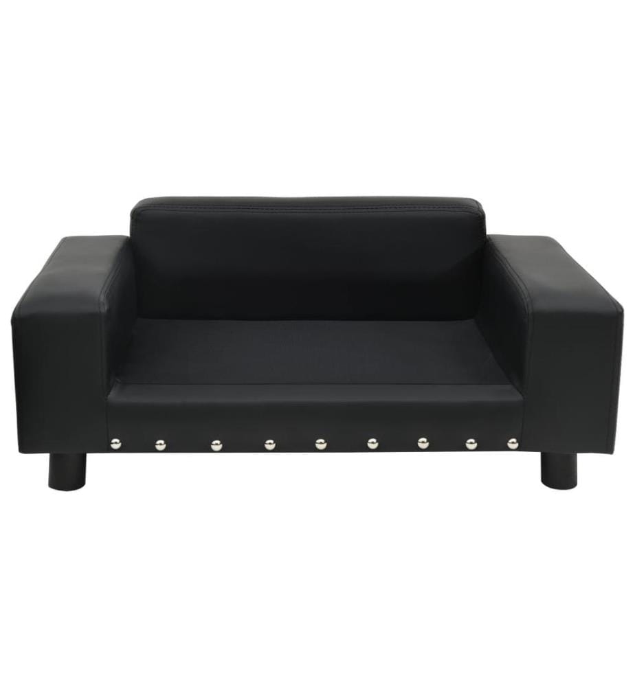Hundesofa Schwarz 81x43x31 cm Plüsch und Kunstleder