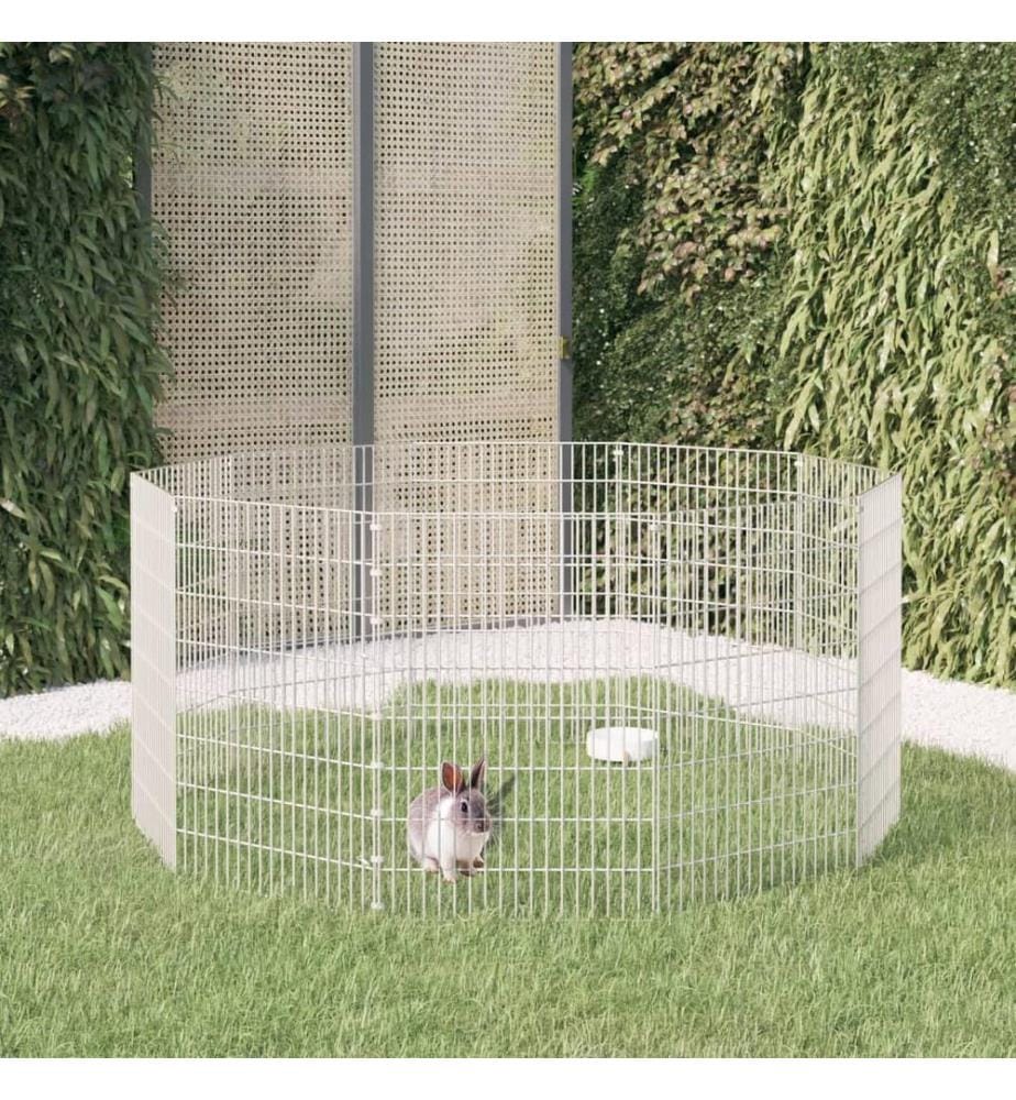 Enclos d'animaux en liberté 10 panneaux 54x80 cm fer galvanisé
