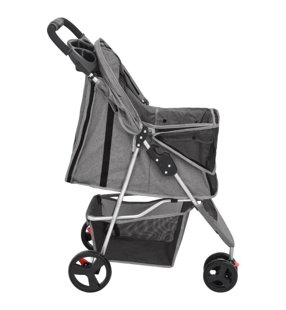 Poussette pour chien pliante Gris 80x46x98 cm Tissu Oxford