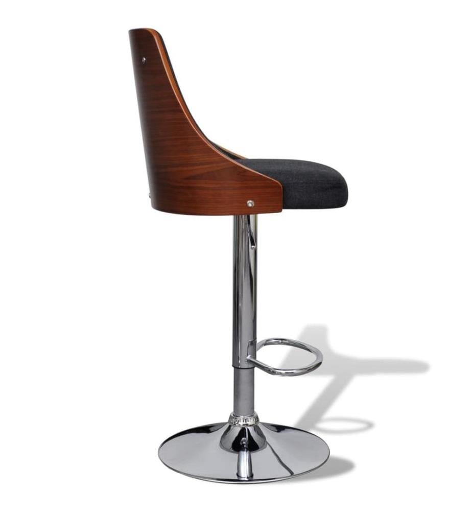 Barhocker 2 Stk. Bugholz und Stoff
