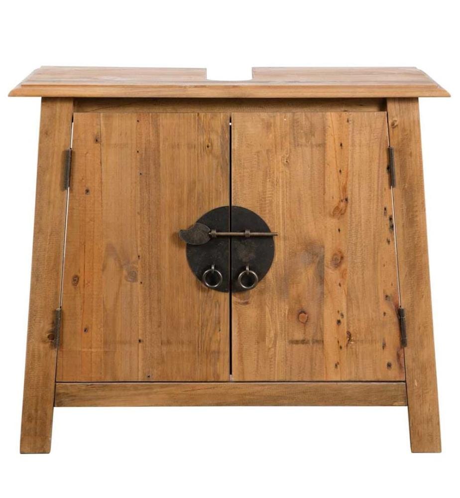 Meuble-lavabo de salle de bains pin massif 70x32x63 cm