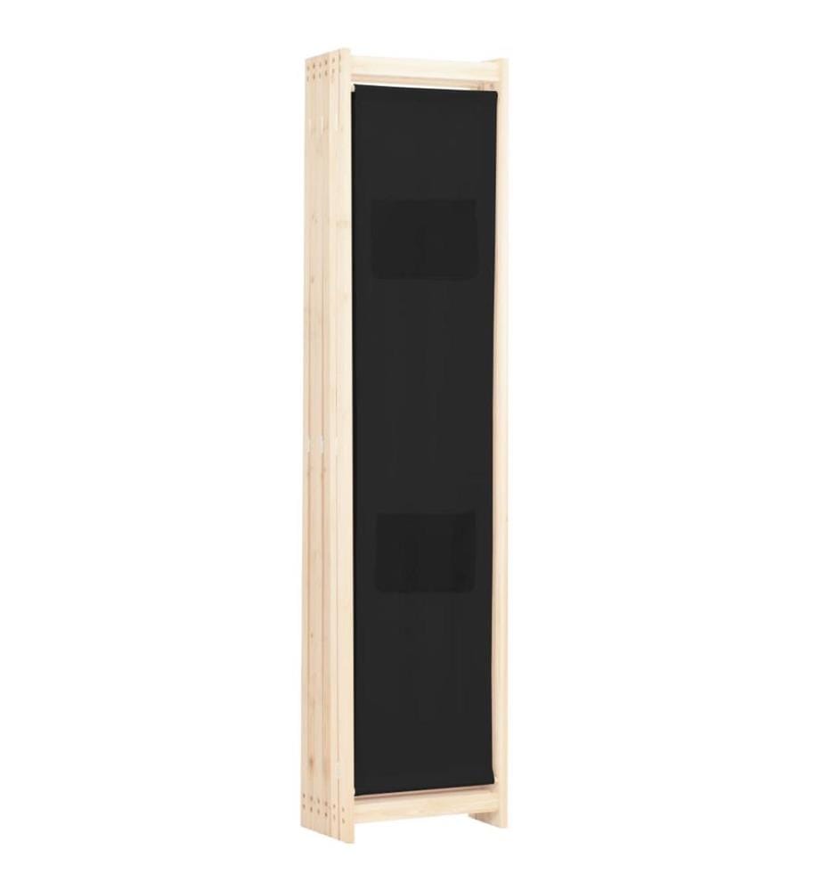 6-teiliger Raumteiler Schwarz 240 x 170 x 4 cm Stoff