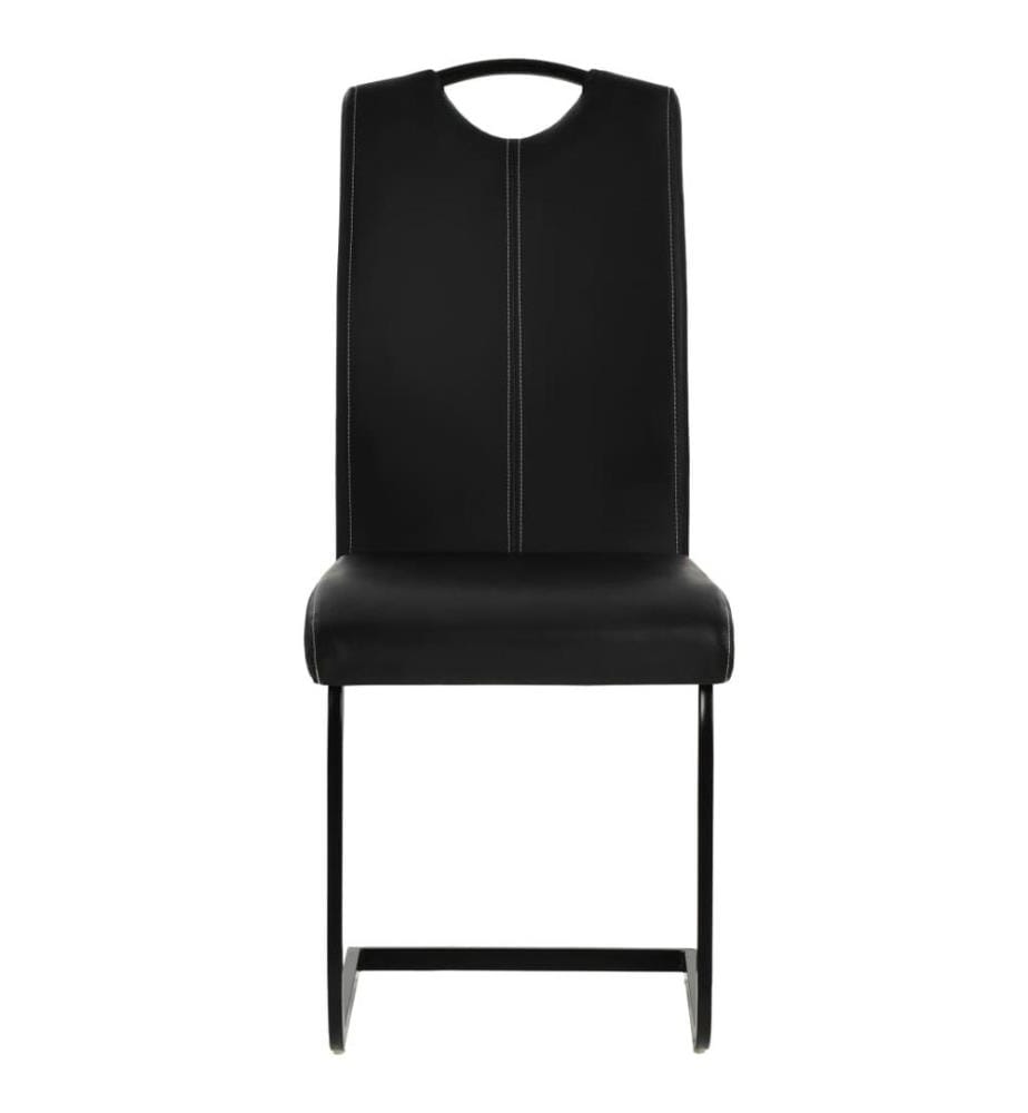 Freischwinger 6 Stk. Schwarz Kunstleder