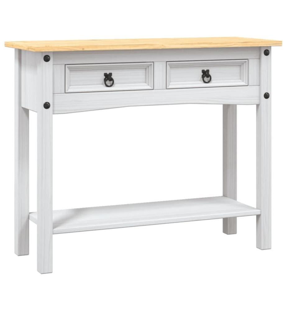 Table console Gamme Corona Pin mexicain Blanc 90x34,5x73 cm