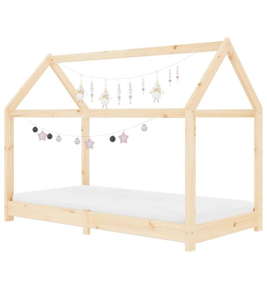 Kinder-Bettgestell Massivholz Kiefer 70 x 140 cm