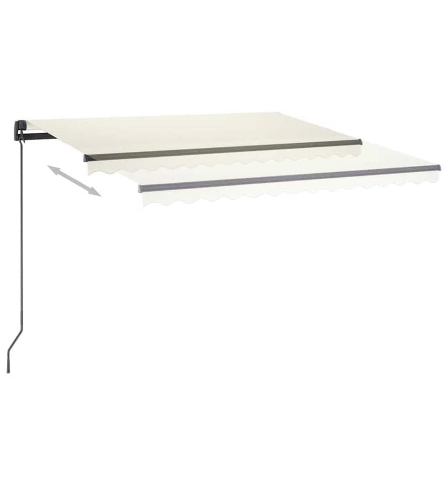 Markise Manuell Einziehbar mit LED 3x2,5 m Creme