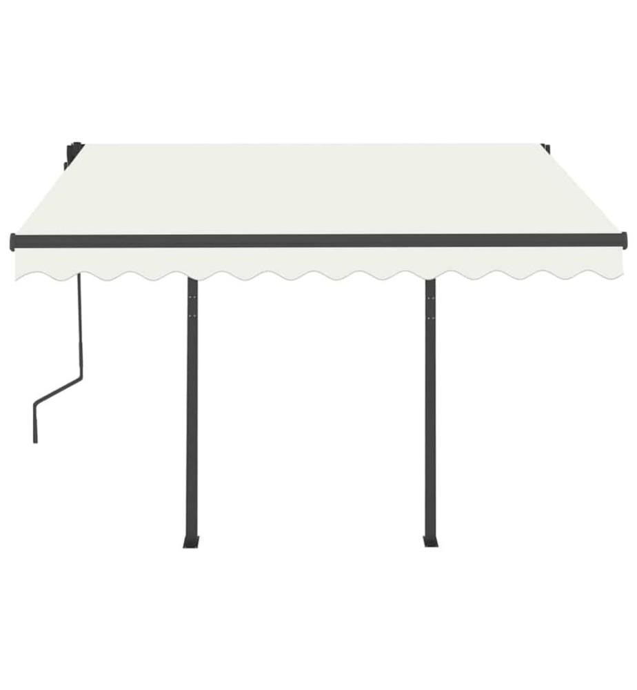 Markise Manuell Einziehbar mit LED 3x2,5 m Creme