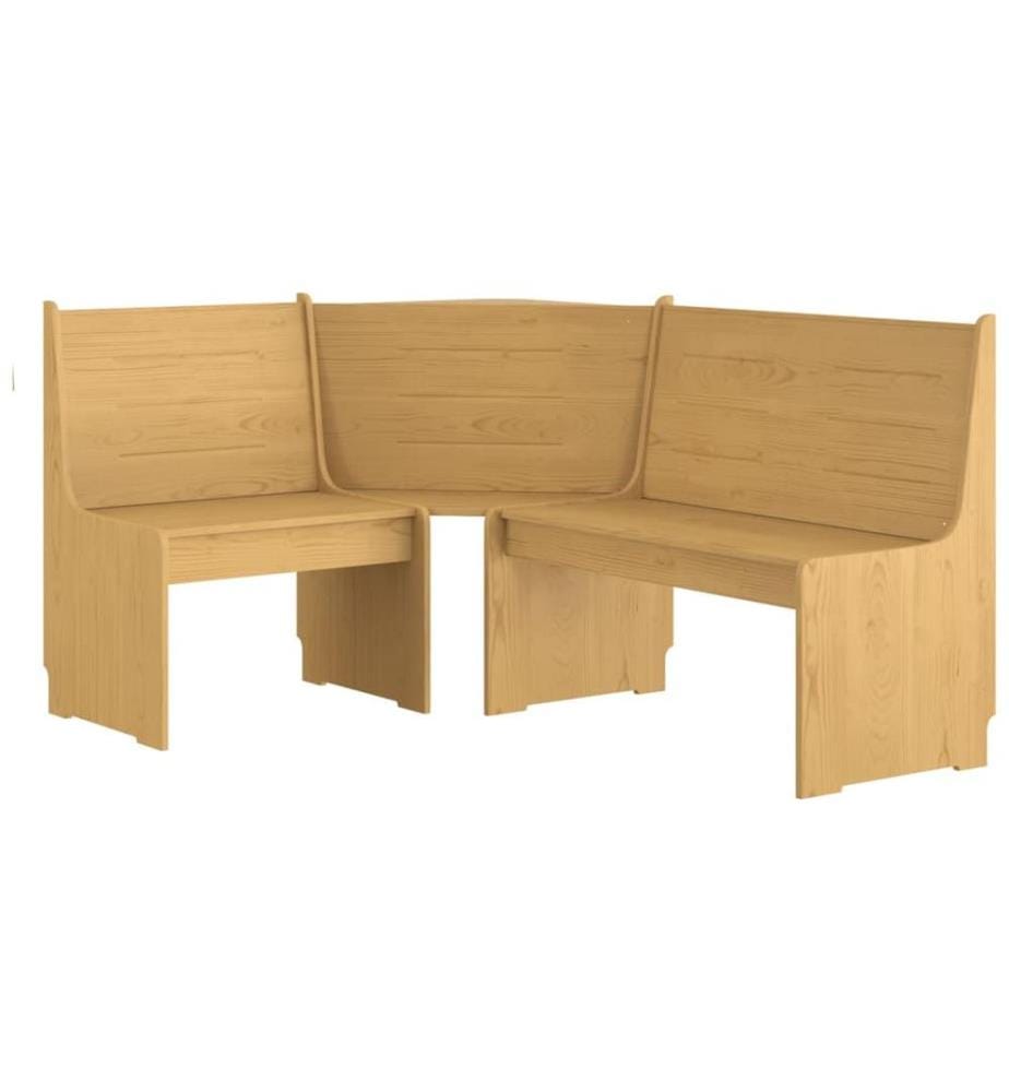 Ensemble à manger REINE 3 pcs marron miel bois de pin massif