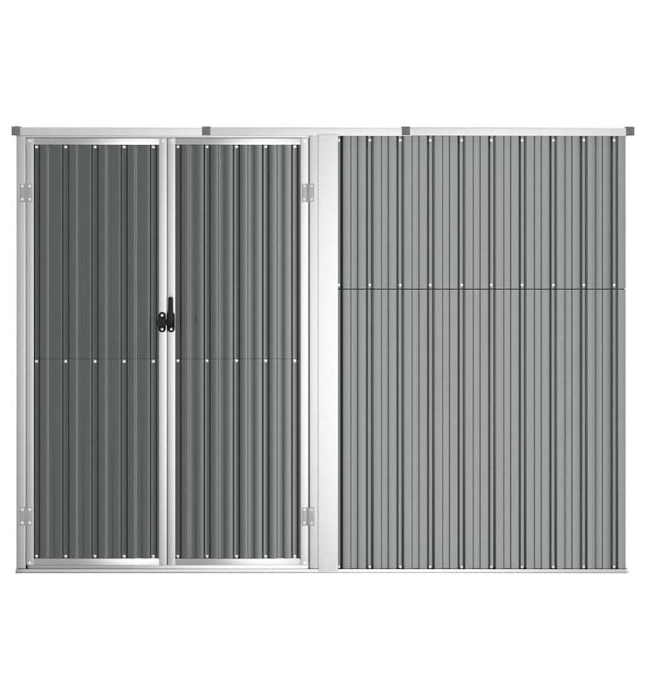 Gerätehaus Grau 225x89x161 cm Verzinkter Stahl