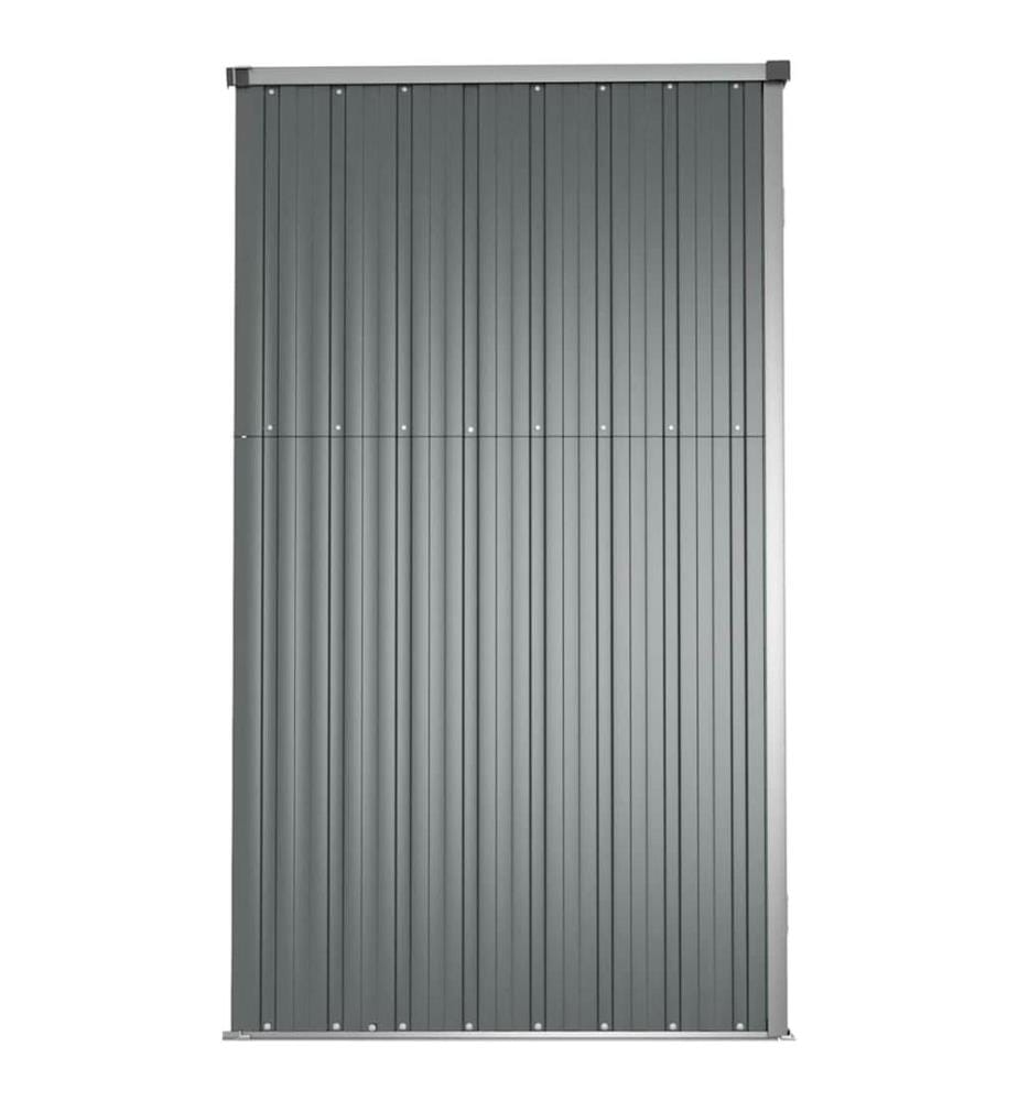 Gerätehaus Grau 225x89x161 cm Verzinkter Stahl