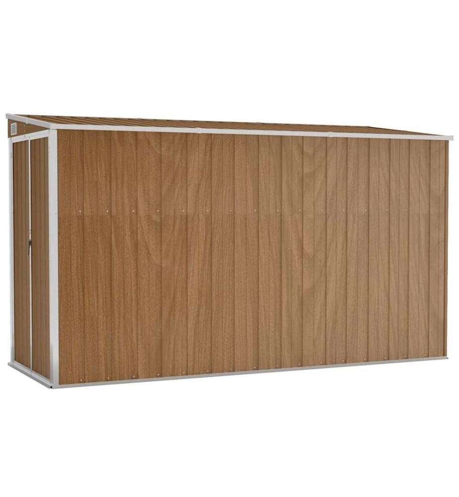 Abri de jardin mural Marron 118x288x178 cm Acier galvanisé