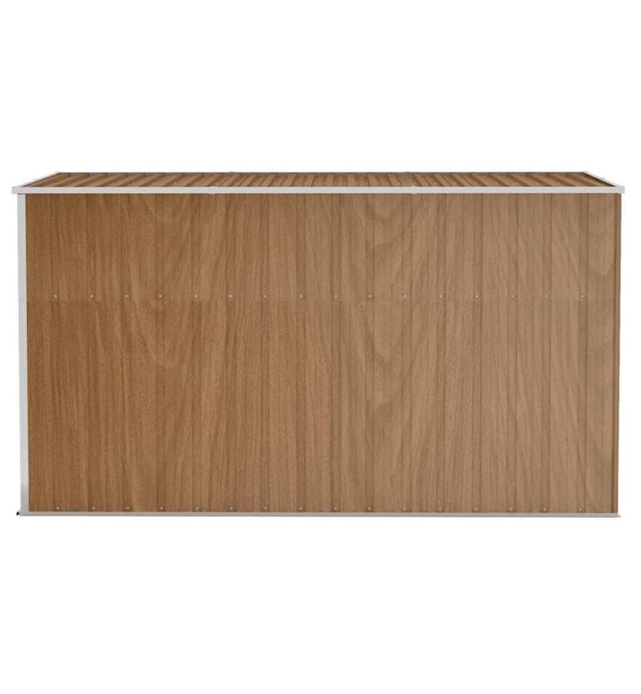 Abri de jardin mural Marron 118x288x178 cm Acier galvanisé