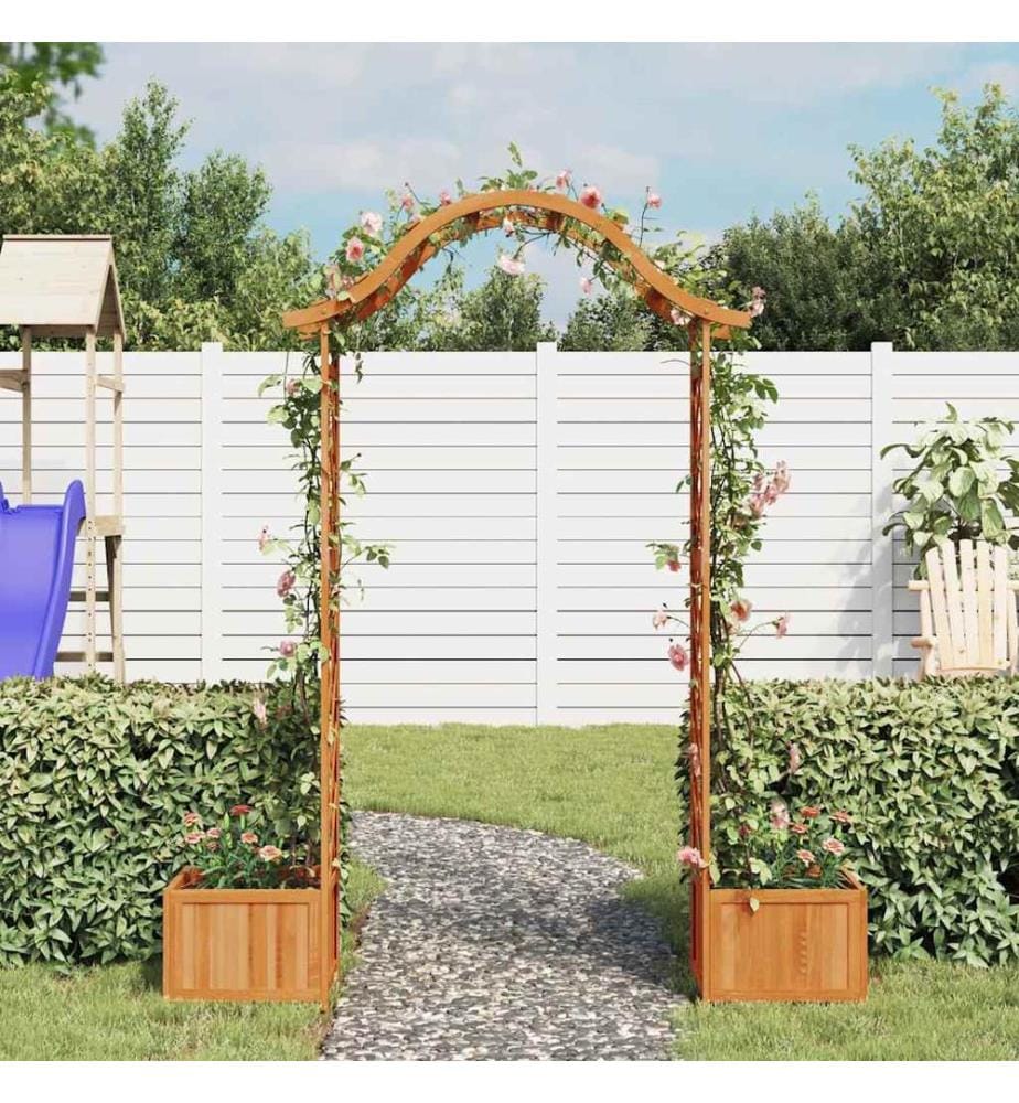 Pergola de jardin avec jardinière Bois pin massif