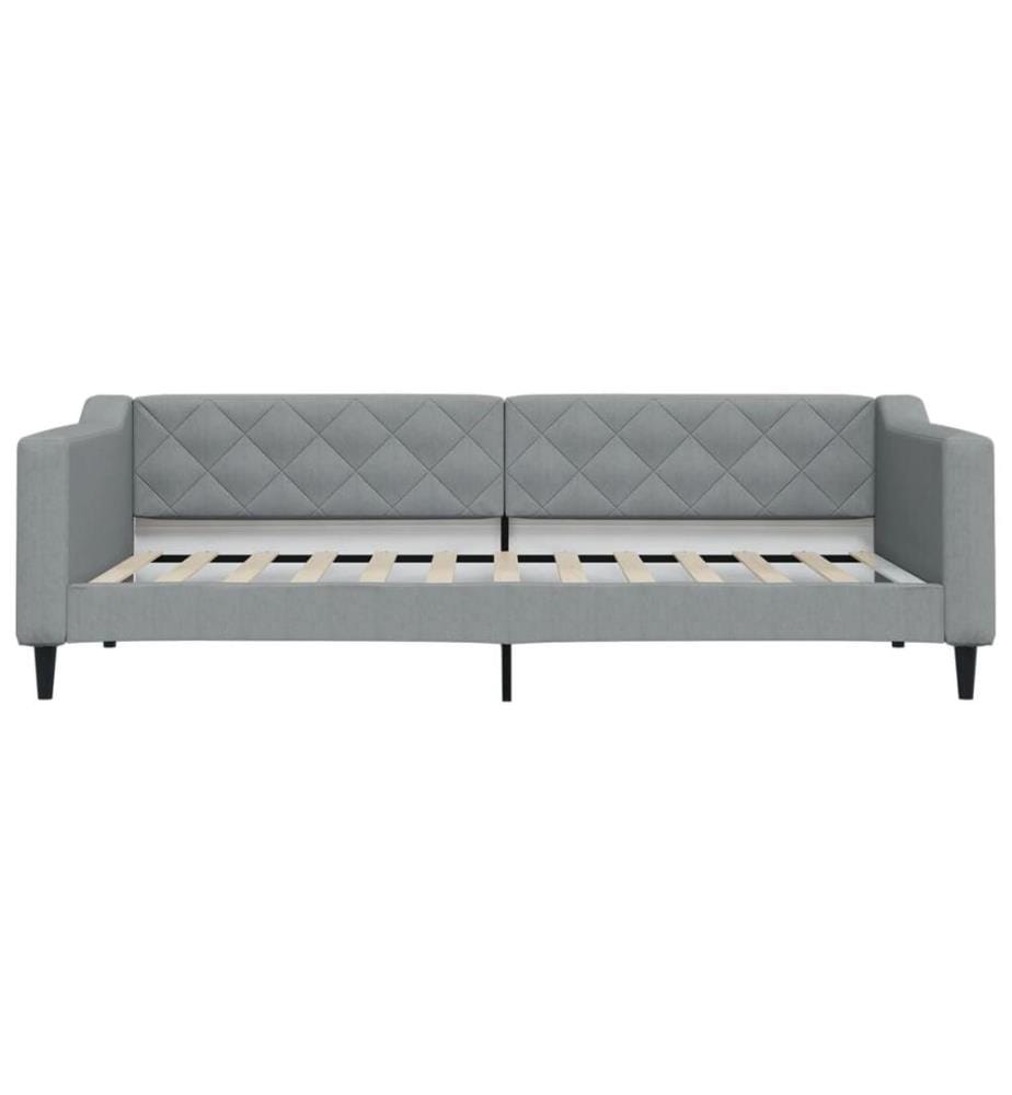 Tagesbett Ausziehbar mit Schubladen Hellgrau 90x200 cm Stoff