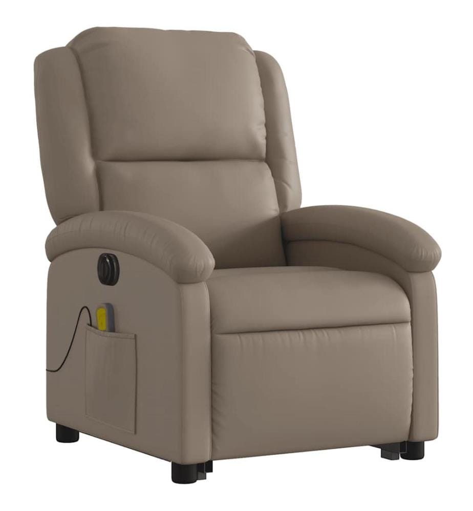 Massagesessel mit Aufstehhilfe Elektrisch Cappuccino Kunstleder