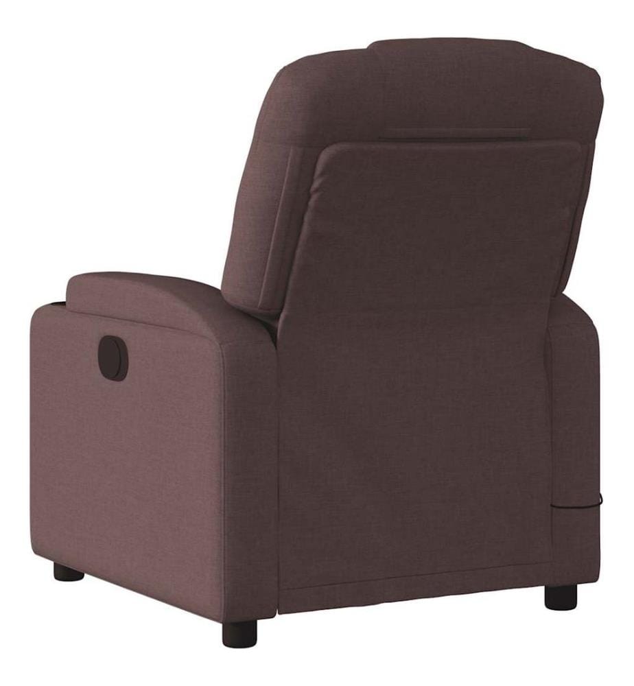 Massagesessel Elektrisch Dunkelbraun Stoff