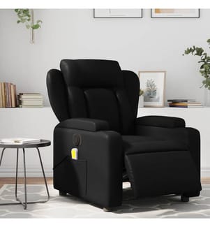 Massagesessel Elektrisch Schwarz Kunstleder