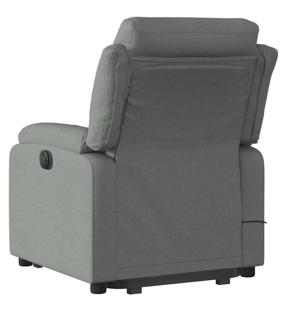 Elektrischer Massagesessel mit Aufstehhilfe Dunkelgrau Stoff