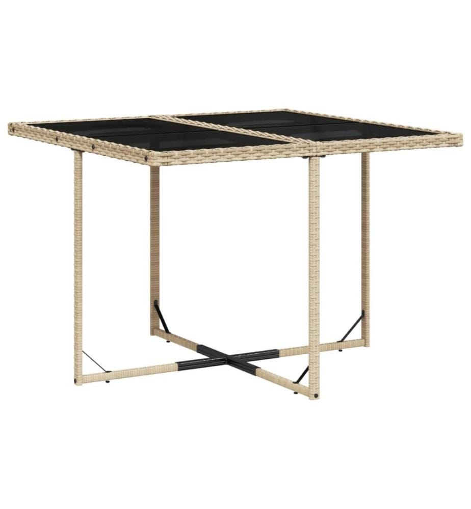 9-tlg. Garten-Essgruppe mit Kissen Beigemischung Poly Rattan