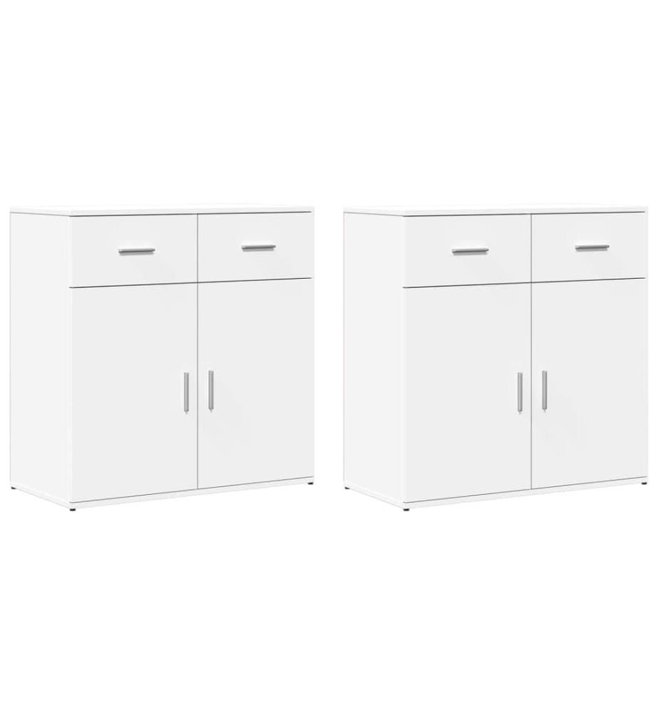 Sideboards 2 Stk. Weiss 79x38x80 cm Holzwerkstoff