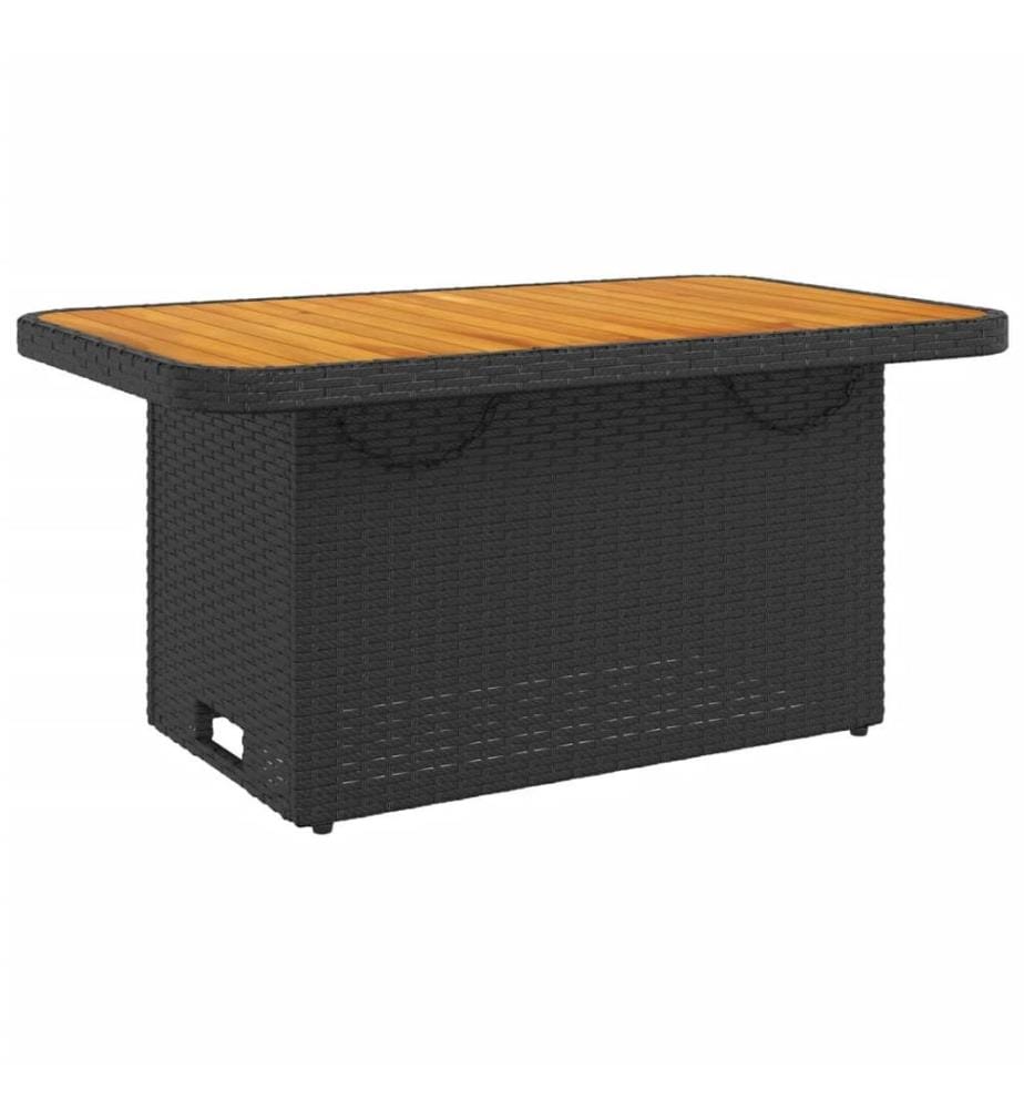 4-tlg. Garten-Essgruppe mit Kissen Schwarz Poly Rattan