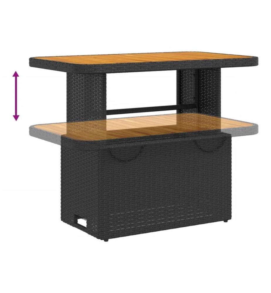 4-tlg. Garten-Essgruppe mit Kissen Schwarz Poly Rattan