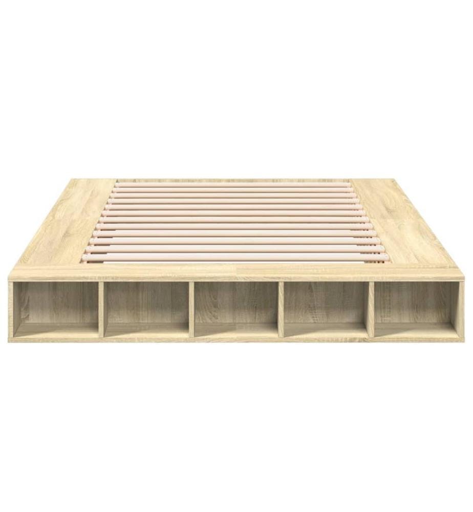Cadre de lit sans matelas chêne sonoma 160x200 cm