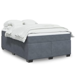 Boxspringbett mit Matratze Dunkelgrau 140x190 cm Samt