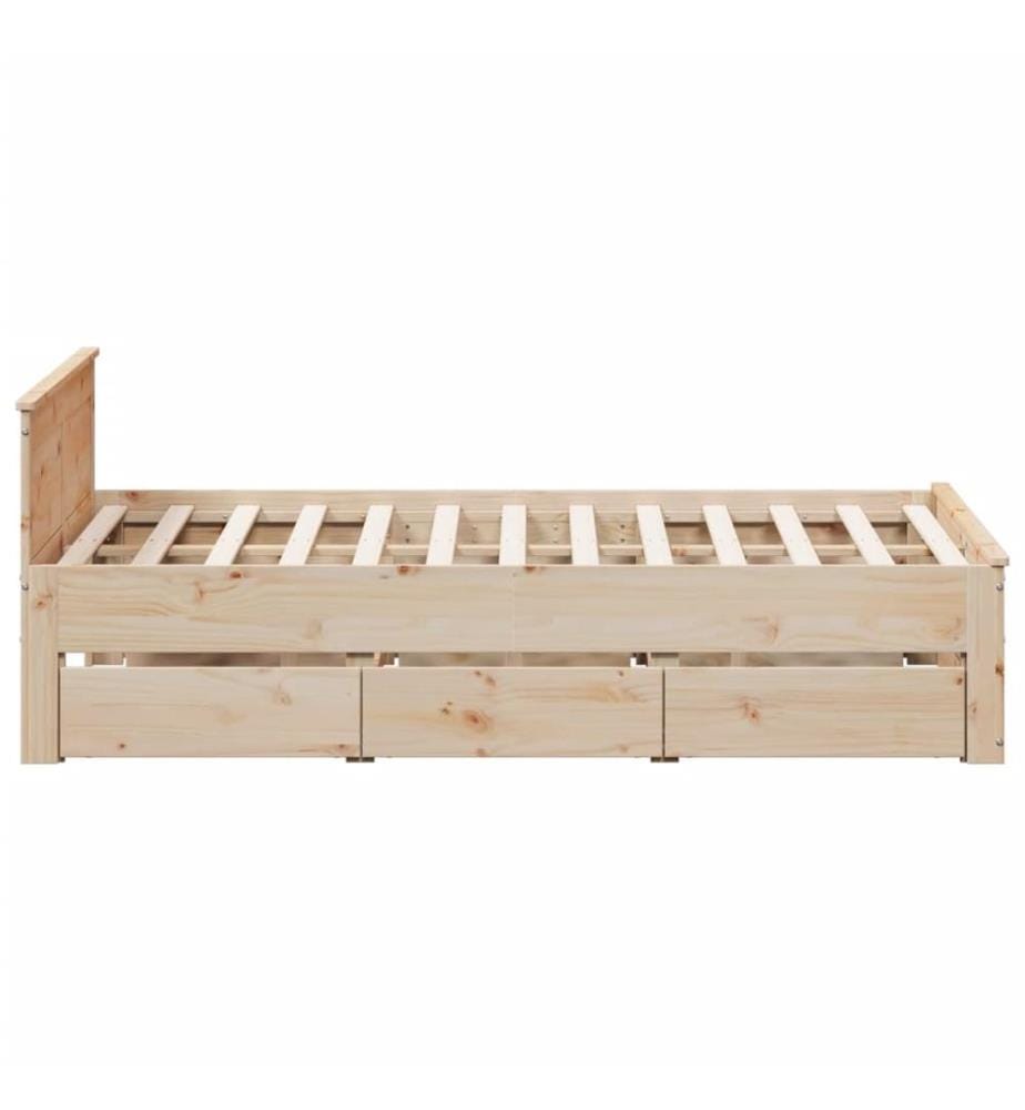 Cadre de lit sans matelas avec tête de lit 160x200cm pin massif