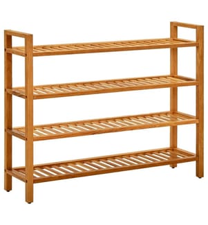 Schuhregal mit 4 Etagen 100x27x80 cm Massivholz Eiche