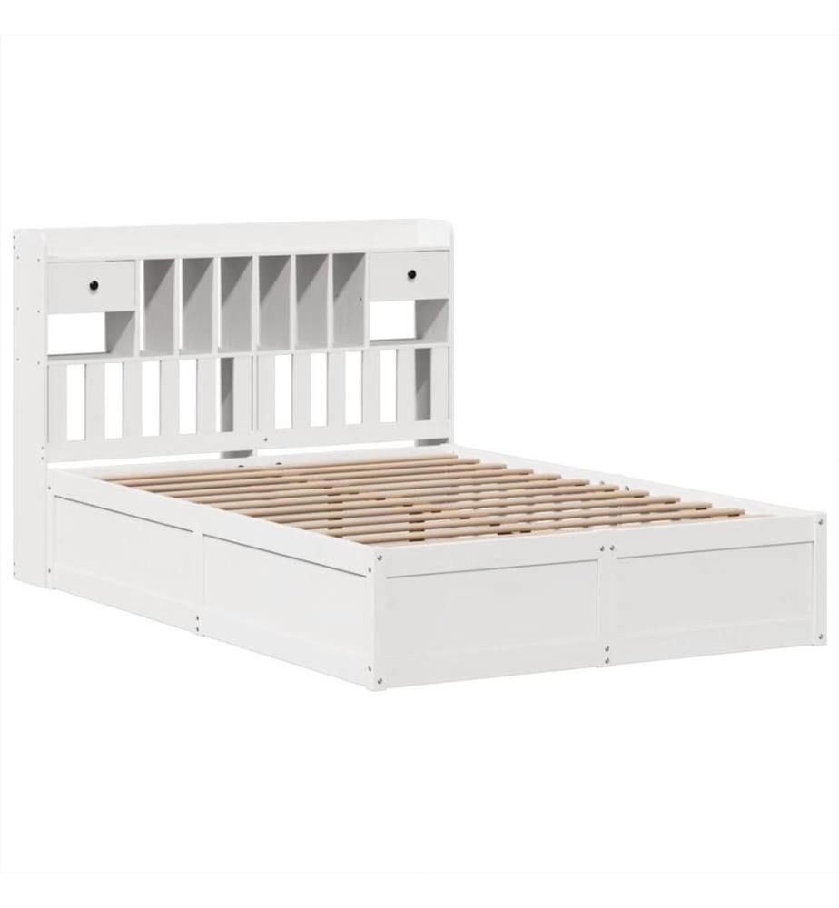 Cadre de lit sans matelas blanc 140x200 cm bois de pin massif