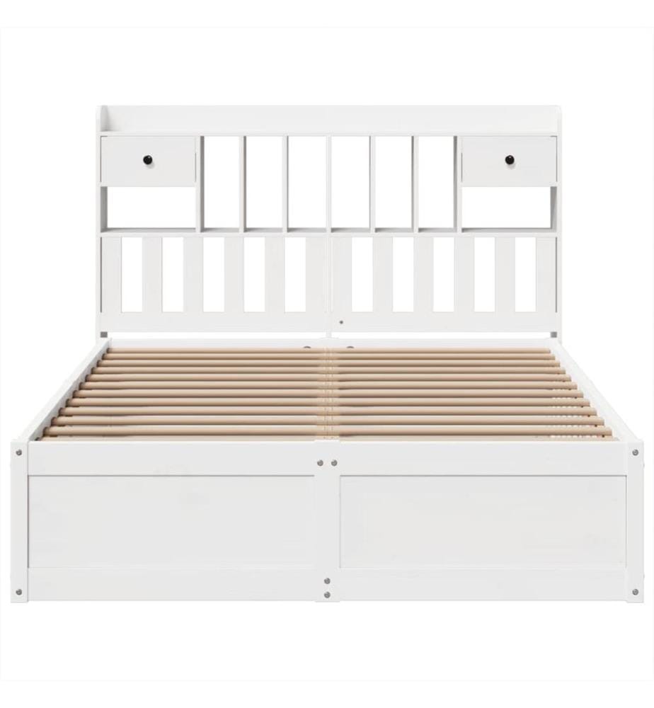 Cadre de lit sans matelas blanc 140x200 cm bois de pin massif