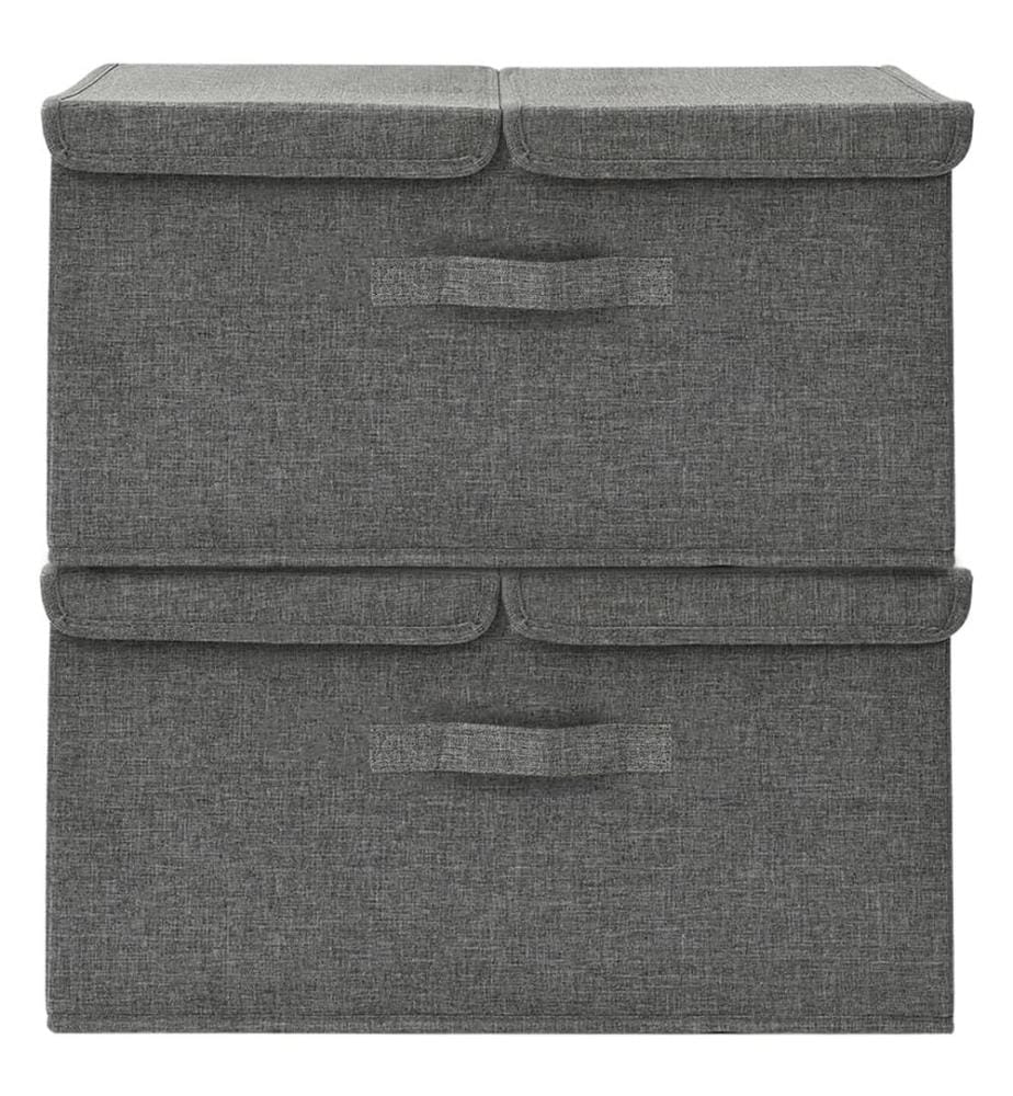 Boîtes de rangement 2 pcs Tissu 50x30x25 cm Anthracite