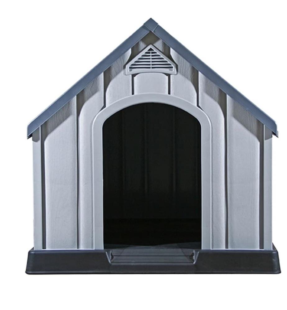 Hundehütte Grau 92x87x91 cm Kunststoff