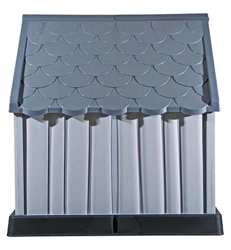 Hundehütte Grau 92x87x91 cm Kunststoff