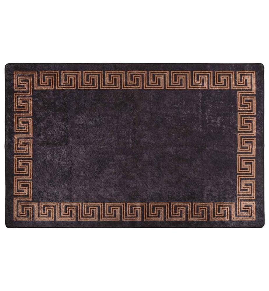 Tapis lavable antidérapant 160x230 cm noir et doré