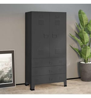Industrial Kleiderschrank Anthrazit 90x50x180 cm Metall