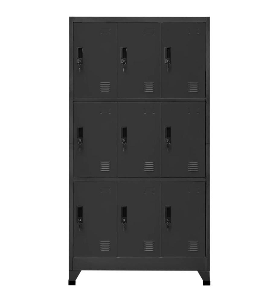 Schliessfachschrank Anthrazit 90x45x180 cm Stahl