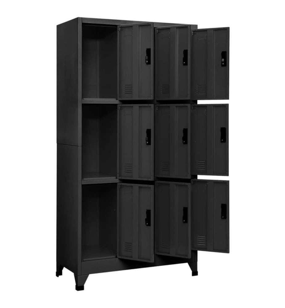 Schliessfachschrank Anthrazit 90x45x180 cm Stahl