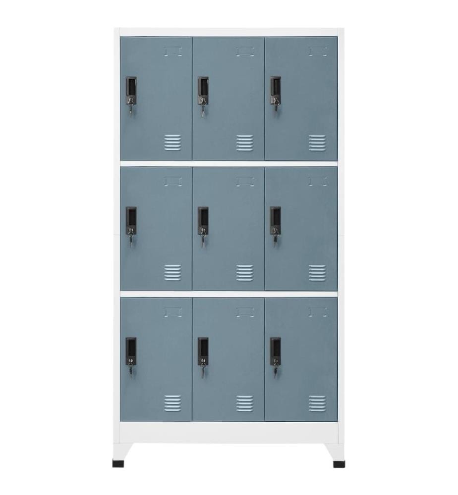 Schliessfachschrank Hellgrau und Dunkelgrau 90x45x180 cm Stahl