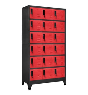 Armoire à casiers Anthracite et rouge 90x40x180 cm Acier