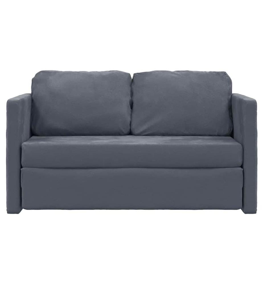 Bodensofa mit Schlaffunktion Dunkelgrau 122x204x55 cm Samt