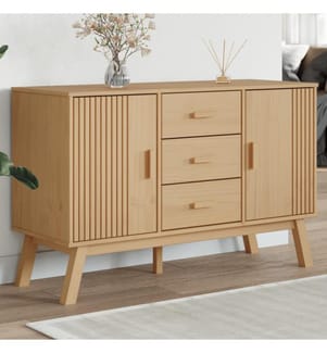 Sideboard OLDEN Braun 114x43x73,5 cm Massivholz Kiefer