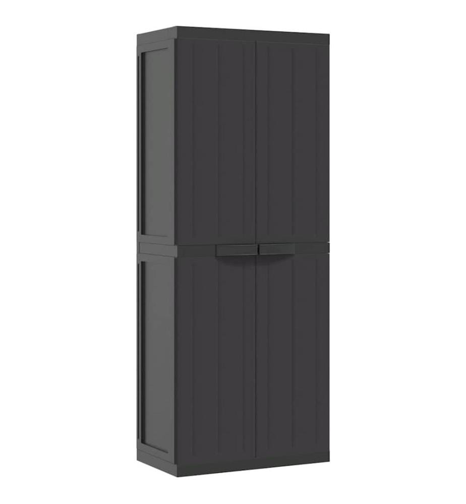 Gartenschrank Schwarz 65x37x165 cm PP