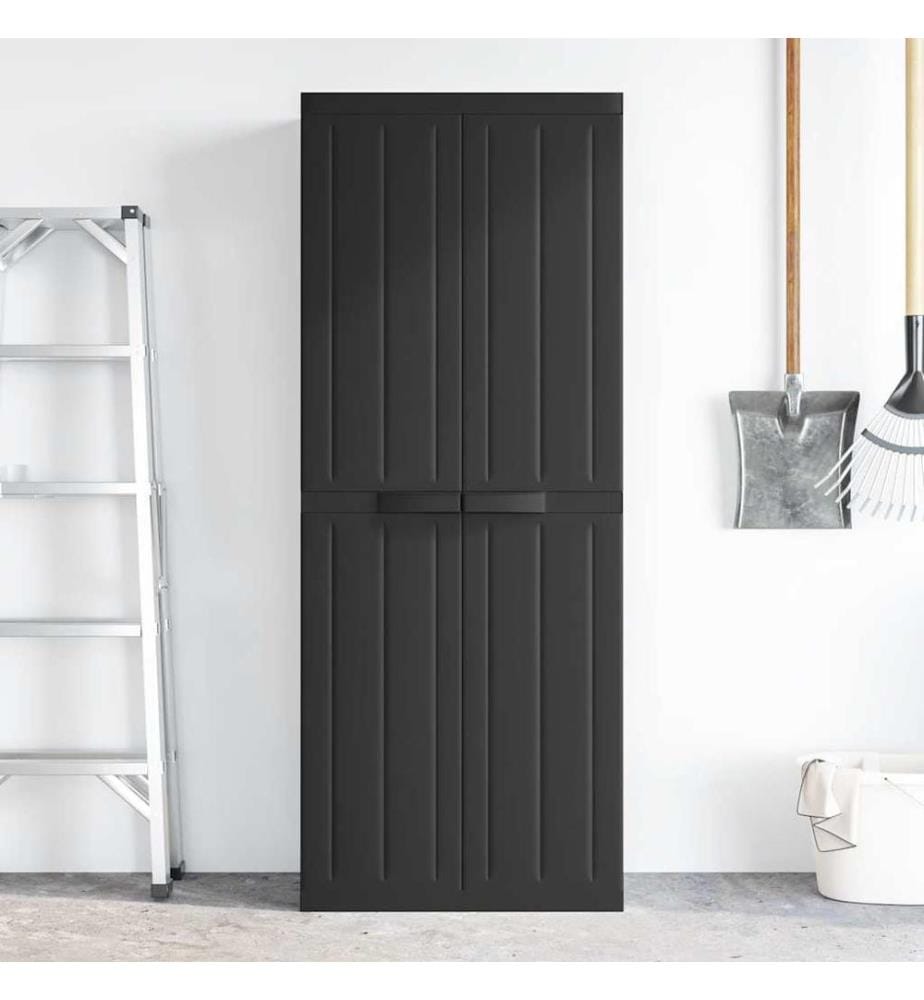 Gartenschrank Schwarz 65x37x165 cm PP