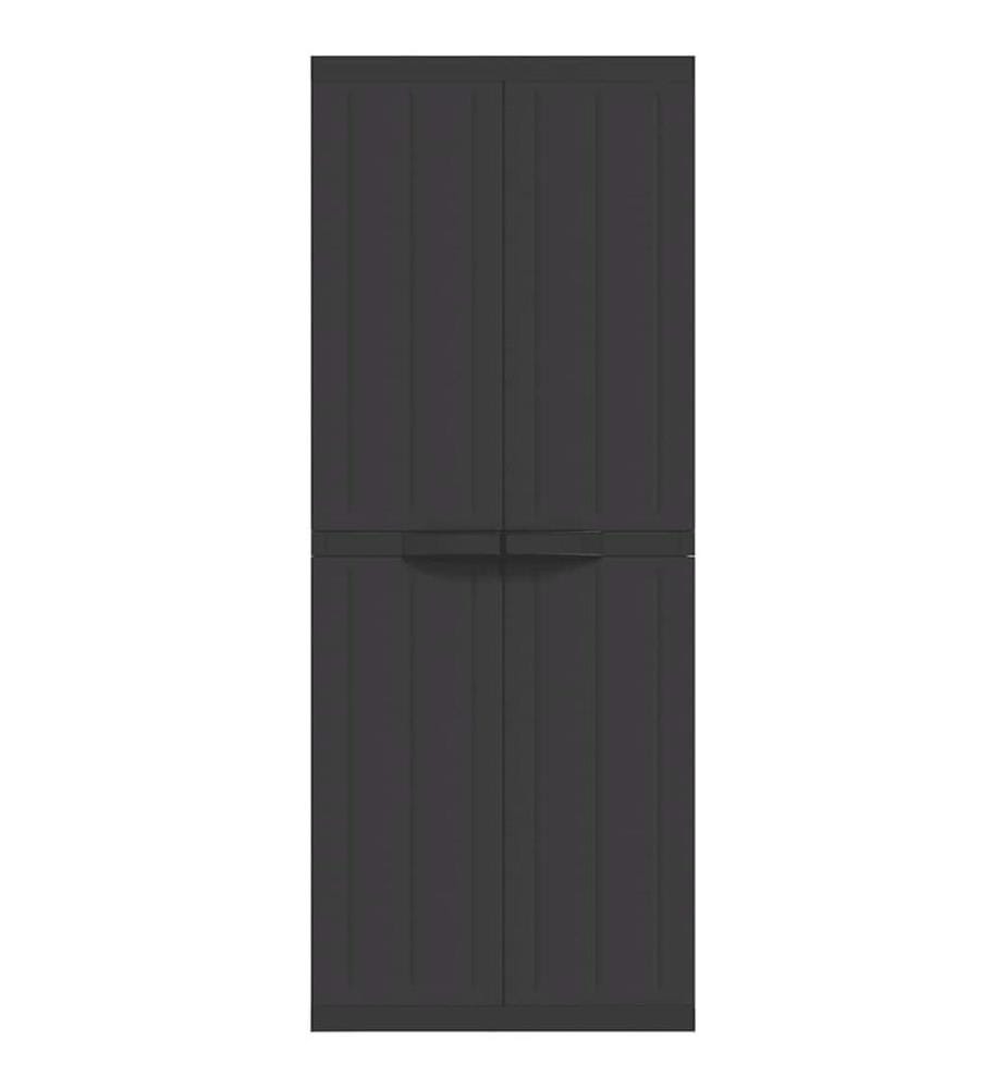 Gartenschrank Schwarz 65x37x165 cm PP