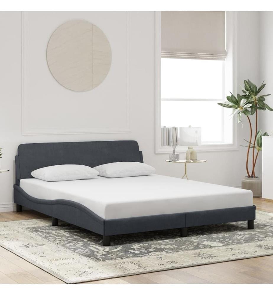 Bettgestell "Dover" Dunkelgrau 160x200 cm Samt