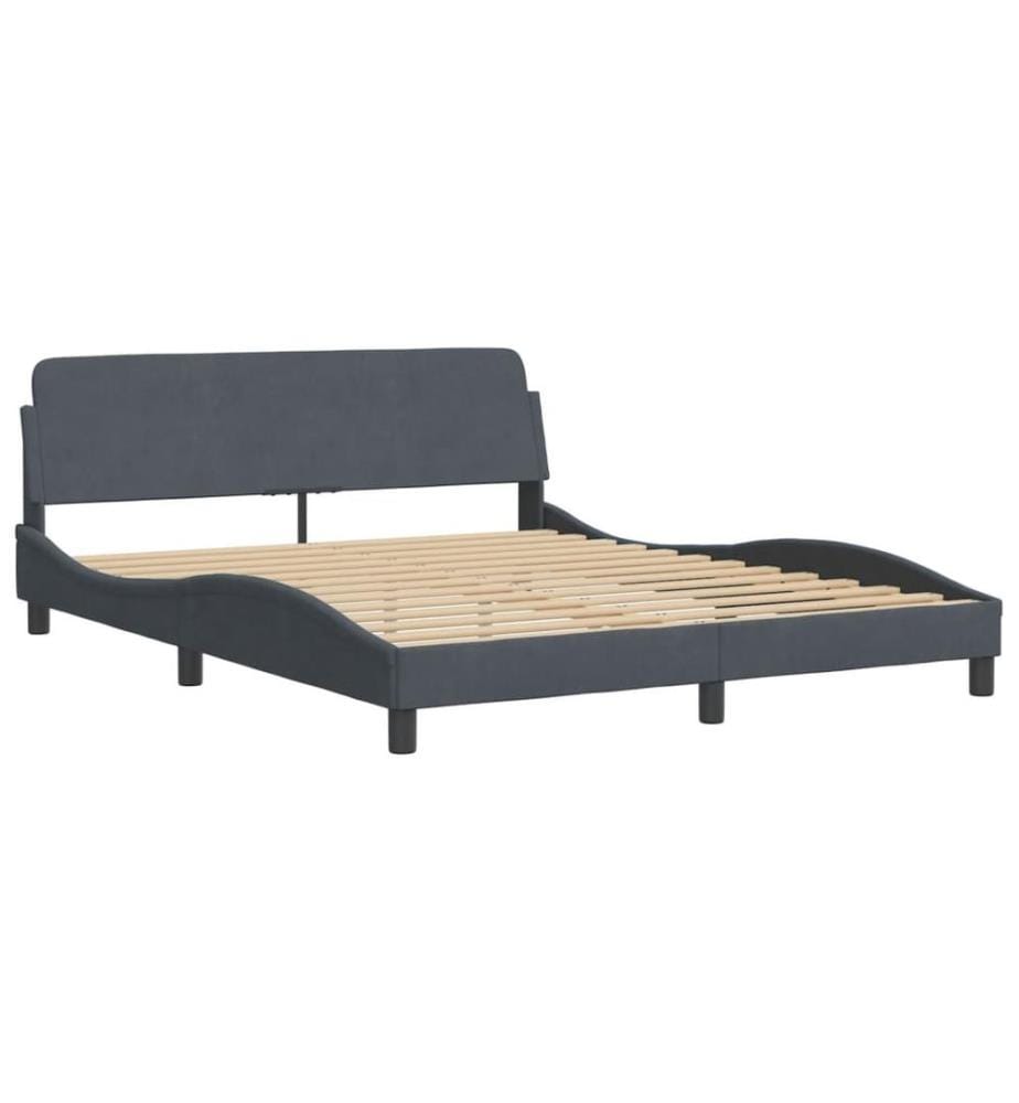 Bettgestell "Dover" Dunkelgrau 160x200 cm Samt